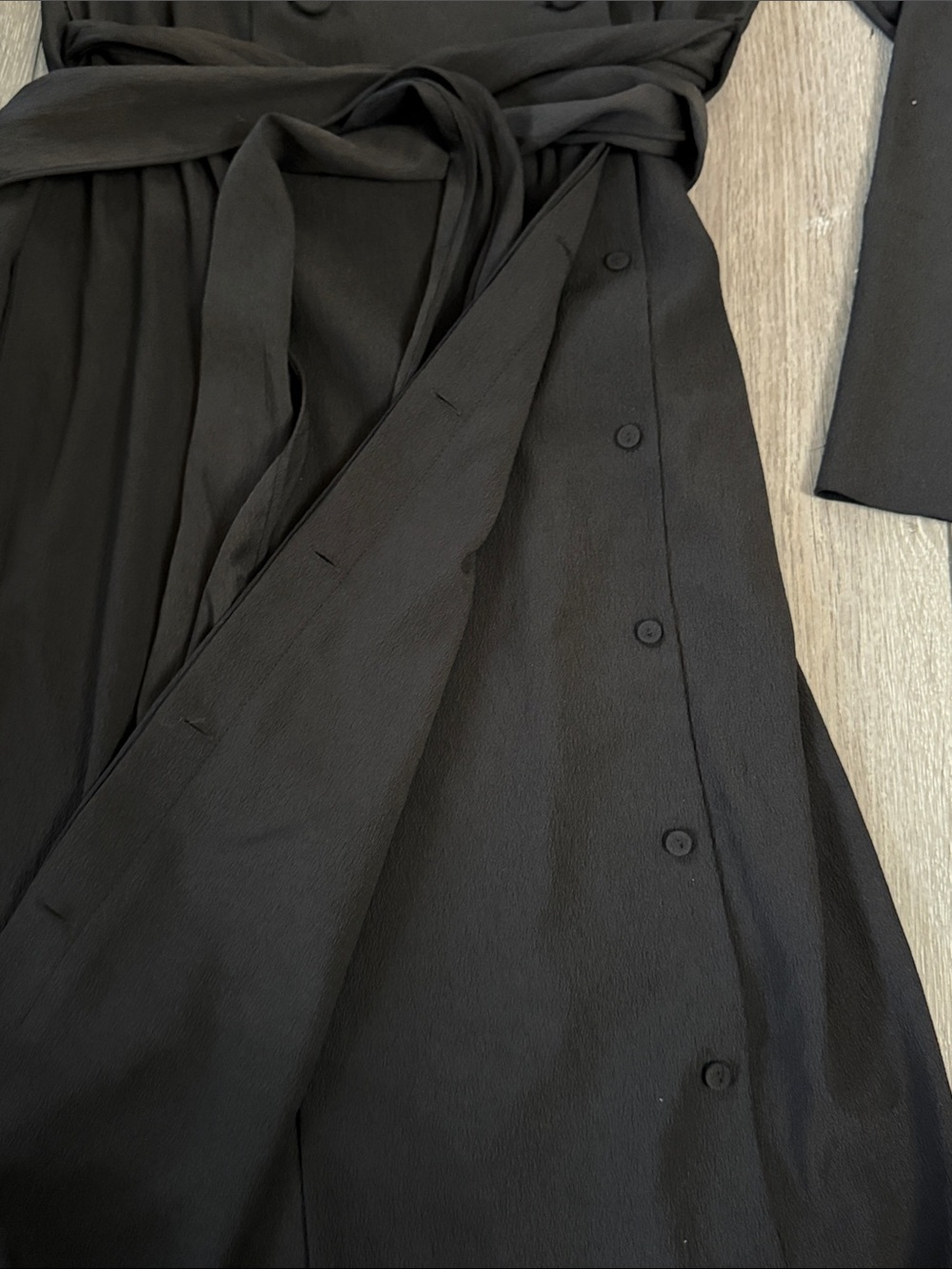 MM.LaFleur Black Long-Sleeve Wrap Dress with Waist Tie - Picture 4 of 6